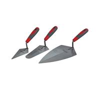Faithfull Soft Grip Trowel Set, 3 Piece in Red Faithfull Red