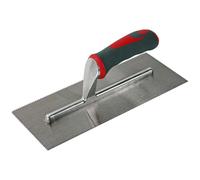 Faithfull Soft-Grip V Notched Mastic Trowel for Applying Adhesive, Carbon Steel Blade 278 x 115mm (11 x 4.5") - 3mm V Notch