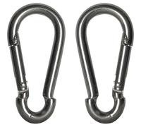 Faithfull Stainless Steel Fire Brigade Snap Hook Carabiner 6mm Pack of 2