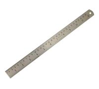 Faithfull Stainless Steel Rule 300mm (12in) - Marking & Measuring Ruler with Dual Metric & Imperial Graduations, Conversion Chart & Hanging Hole