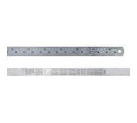 Faithfull Stainless Steel Rule 1 Metre (39 Inch) - Marking & Measuring Ruler with Dual Metric & Imperial Graduations, Conversion Chart & Hanging Hole