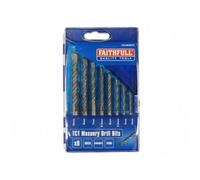 Faithfull Standard Masonry Drill Set Multi Colour (8 Piece Set: 4, 5, 5.5, 6, 6.5, 7, 8 And 10mm)
