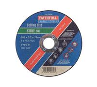Faithfull Stone Cutting Disc 100mm 3.2mm 16mm