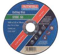 Faithfull Stone Cut Off Disc 100 X 3.2 X 16Mm