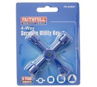 Faithfull 4-Way Services Utility Meter Key