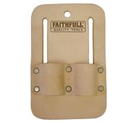 Faithfull Tan Leather Double Loop Scaffold Spanner Holder For Tool Belt