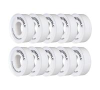 Faithfull TAPEPTF10 12 m x 12 mm White PTFE Tape Pack of 10 Rolls