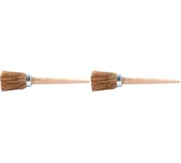 Faithfull Tar Hand Brush - FSC® Certified Wooden Handle with Stiff Natural Bristles for Tar Application, Bitumen Spreading & Heavy-Duty Cleaning Tasks (Pack of 2)