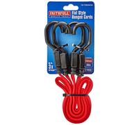 Faithfull FAITDBUNG30 Flat Bungee Cord 76cm (30in) Red 2 Piece