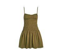 Faithfull The Brand Araceli Shirred Cotton Mini Dress - Green - S (UK8-10 / S)