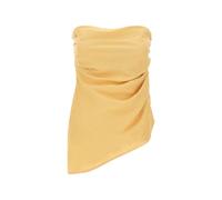 Faithfull the Brand Nera gathered asymmetric linen top - Yellow 42-44