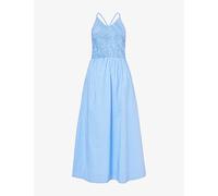 Faithfull the Brand Womens Baratti Stripe Camera Shirred-bodice Striped Cotton-poplin Midi Dress S