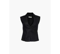 Faithfull the Brand Womens Black Antibes Sleeveless Linen Shirt S