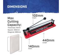 Faithfull Tile Cutter 300mm - 300mm Square 210mm Diagonal 10mm Thick