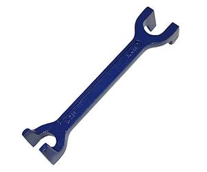 Faithfull Traditional Fixed Basin Wrench - Double-Ended Plumbing Wrench (15mm / 22mm) for Tap Backnuts Behind Sinks & Baths