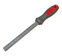 Faithfull Tungsten Carbide Tile File - Half Round, Soft Grip, 150mm (6in)