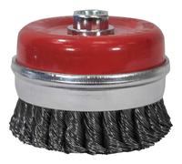 Faithfull Wire Cup Brush WBT100 - Twist Knot 100mm M14x2 0.50mm Steel Wire