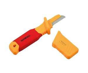 Faithfull VDE Cable Knife 200mm - Wire Cutting Tool with Sharp, Flat 60 CRV Steel Blade, Insulated PP & TPR Ergonomic Handle with Non-Slip Grip for Electrical Installations & General Maintenance