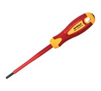 Faithfull Vde Soft Grip Screwdriver Parallel Slotted Tip 4.0 X 100Mm