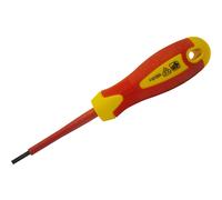 Faithfull VDE Insulated Soft Grip Slotted Screwdriver 3.5mm 100mm
