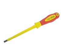 Faithfull Vde Soft Grip Parallel Slotted Screwdriver 6.5mm X 150mm For Safe Electrical Work