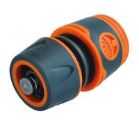 Faithfull Water Stop Hose Connector YM5810E - Fits 12.7mm Bore Hoses - Grey/Orange Pack of 1