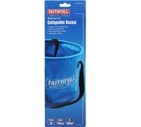 Faithfull Waterproof Collapsible Bucket - Lightweight PVC Container with Sturdy Handles & Compact Fold-Flat Design for Cleaning, Draining, Camping & Plumbing Tasks - 12L Capacity