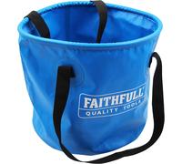 Faithfull Waterproof Collapsible Bucket - Lightweight PVC Container with Stur
