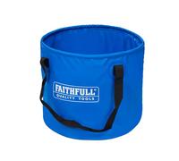 Faithfull Waterproof Collapsible Bucket - Lightweight PVC Container with Sturdy Handles & Compact Fold-Flat Design for Cleaning, Draining, Camping & Plumbing Tasks - 20L Capacity