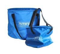 Faithfull Waterproof Collapsible Buckets 20L And 12L Plumbers Drain Down Buckets