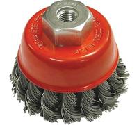 Faithfull Wire Cup Brush Twist Knot 65mm M10x1.25, 0.50mm Steel Wire
