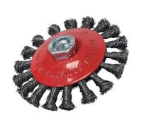 Faithfull WBTC100MC Conical Wire Brush 100 x M10 x 1.5/0.50mm Wire