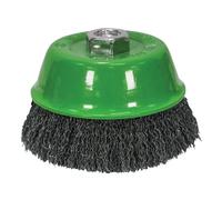 Faithfull Wire Cup Brush 100mm M14x2, 0.30mm Stainless Steel Wire
