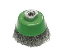Faithfull Wire Cup Brush 80mm M14x2, 0.30mm Stainless Steel Wire