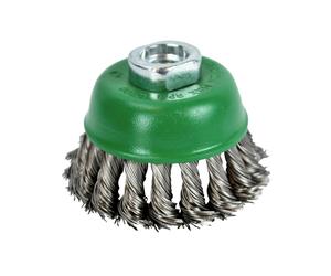 Faithfull Wire Cup Brush Twist Knot 65mm M14 x 2 0.50mm Stainless Steel Wire