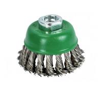 Faithfull Wire Cup Brush Twist Knot 65mm M14X2, 0.50mm Stainless Steel Wire Multi Colour (One Size)