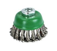Faithfull Wire Cup Brush Twist Knot 65Mm M14X2 0.50Mm Stainless Steel Wire