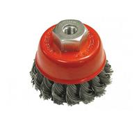 Faithfull Wire Cup Brush Twist Knot Multi Colour (65mm M10 X 1.25 0.50mm)