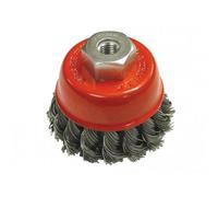 Faithfull Wire Cup Brush Twist Knot Multi Colour (65mm X M10 X 1.5 0.50mm)