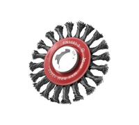 Faithfull X-LOCK Conical Wire Brush 115mm M14x2, 0.50mm Steel Wire