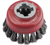 Faithfull X Lock Twist Knot 0.5mm Steel Wire Cup Brush 75mm X-Lock