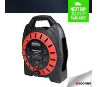 Faithfull XMS23CABLE10 240V 10m 13A 4 Sockets Cable Reel Extension Lead