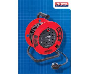 Faithfull XMS25CR20M FAI/FULL CABLE REEL 240V 20M 13A 1.25MM CABLE