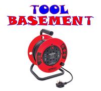 Faithfull 20M Open Cable Reel, 4 Socket Extension Lead with Winding Handle - 240V, 13A