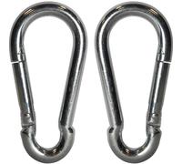 Faithfull Zinc Plated Fire Brigade Snap Hook Carabiner 8mm Pack of 2