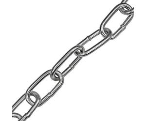 Faithfull Zinc Plated Steel Chain Reel A-Link - Mild Steel Welded, DIN5685, Rust Resistant Link Chain for Securing & General Purpose Use - 2.5 Metre Length, 5mm Dia, 160kg Load Limit