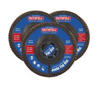 Faithfull Zirconia Abrasive Jumbo Flap Disc 115 x 22mm 120 Grit (3 Pack)