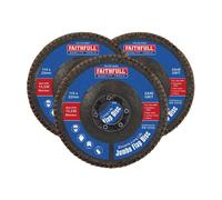 Faithfull Zirconia Abrasive Jumbo Flap Disc 115 x 22mm 40G 3 Pack FAIFD11540Z3