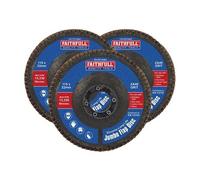 Faithfull Zirconia Abrasive Jumbo Flap Disc 115 x 22mm 40G 3 Pack FAIFD11540Z3
