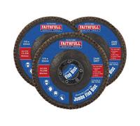 Faithfull Zirconia Abrasive Jumbo Flap Disc 115 x 22mm 80 Grit (3 Pack)